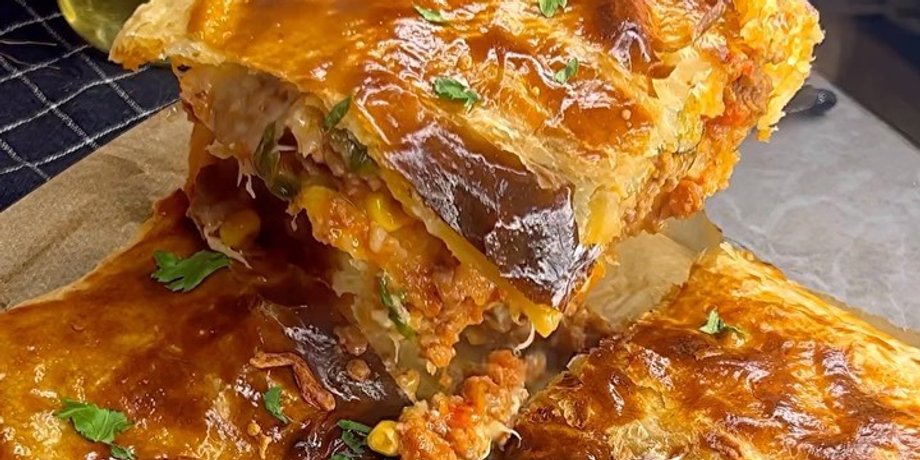 пирог с мясом, мексиканский пирог, еда