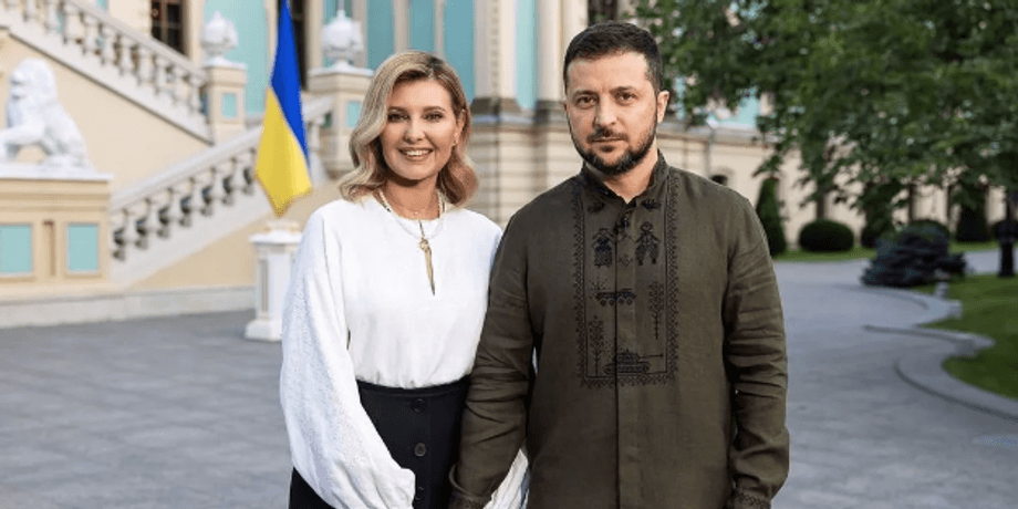 первая леди Украины Елена Зеленская, свидание с мужем, дети супругов Зеленских