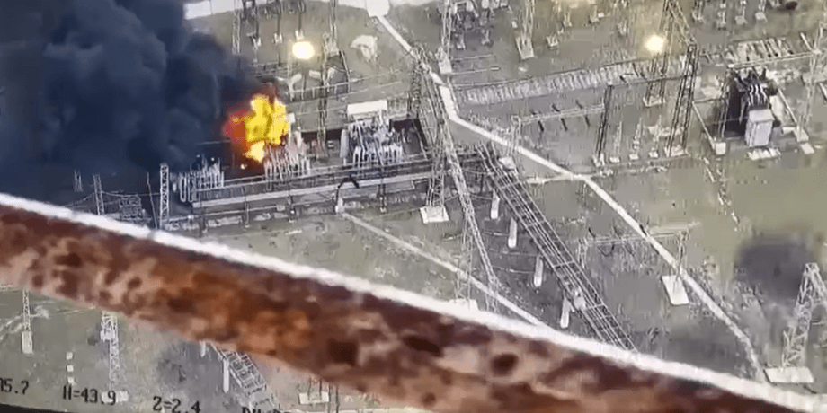 Пожар, ТЭС, Счастье, Луганск, обстрел