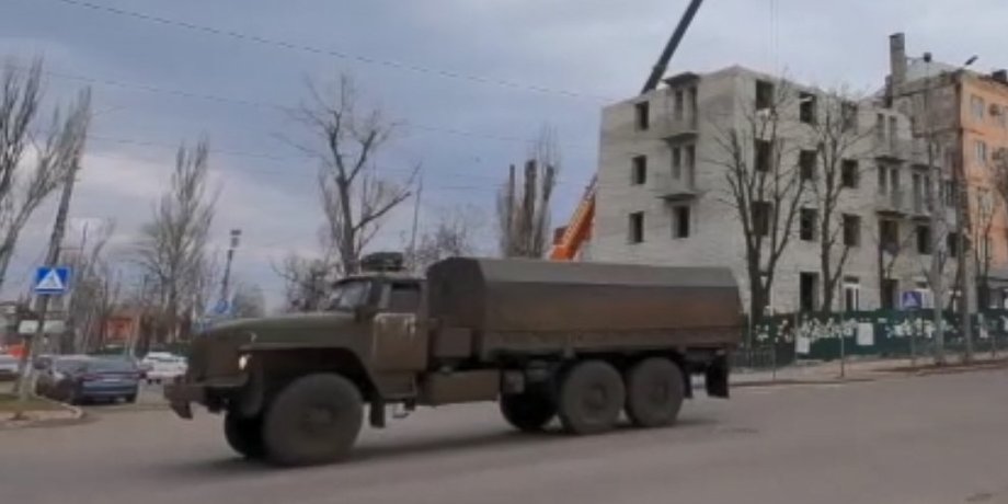 Военная машина ВС РФ, грузовик ВС РФ, ВС РФ Мариуполь, ВС РФ Волноваха, ВС РФ Донецкая область, ВС РФ Шахтерское направление