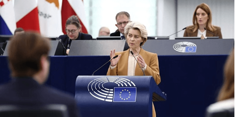 интеграция ОПК Украины, оборонные возможности ЕС, Еврокомиссия, Урсула фон дер Ляйен, пленарное заседание Европарламента