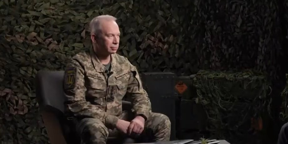 фото головнокомандувача ЗСУ Олександра Сирського під час інтерв'ю ТСН