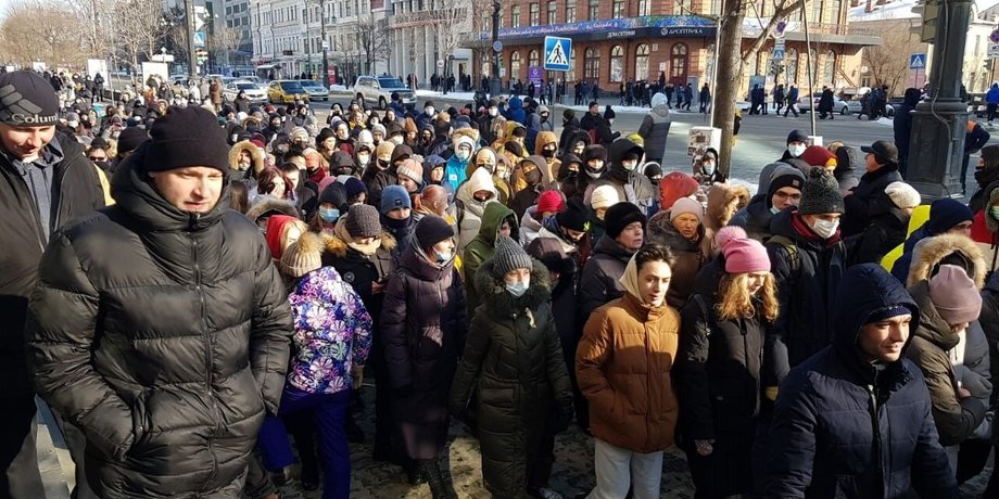 Россия, массовые акции, Алексей Навальный, митинги, Владивосток, Хабаровск