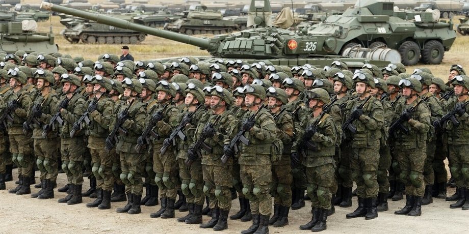 российские войска во время учений