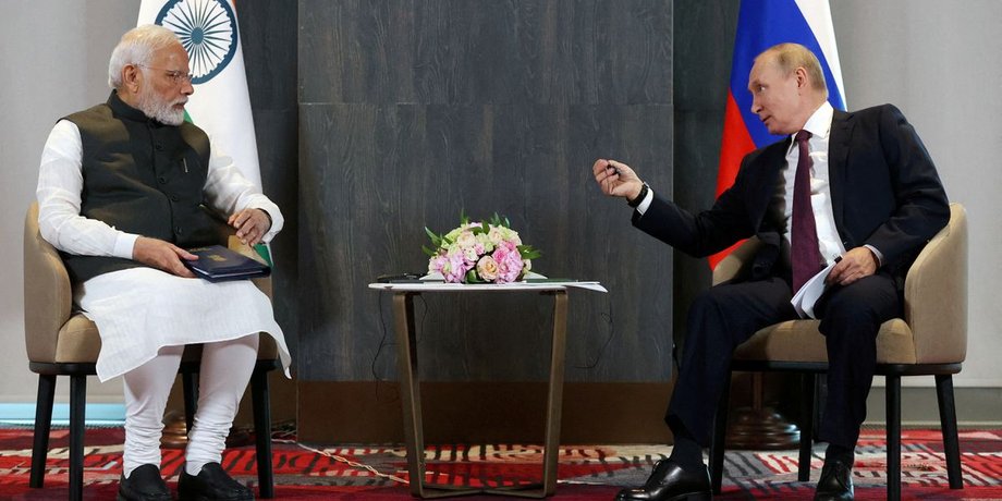 Нарендра Моди, Владимир Путин, Индия, Россия, фото