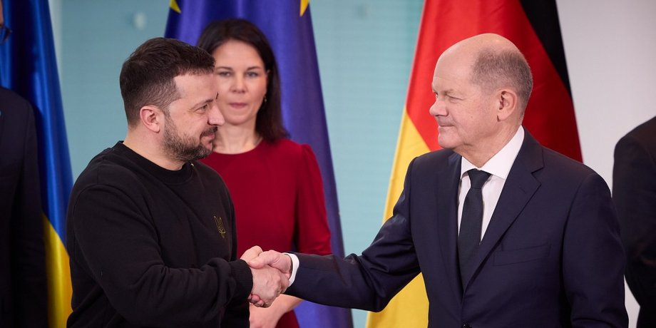 Владимир Зеленский, Олаф Шольц, президент Украины, канцлер Германии, мировые лидеры