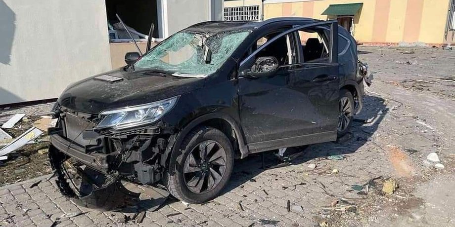 обстрел авто, ракетный обстрел, обстрел Яворова, Honda CR-V, кроссовер Honda CR-V