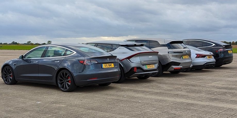 Электромобили, Tesla Model 3, Kia EV6 GT, BMW iX, Audi RS e-tron, Tesla Model X, Заезд, Видео, Авто, Автомобили