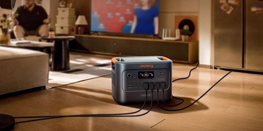 Зарядна станція Jackery HomePower 3000 підключена до приладів у будинку