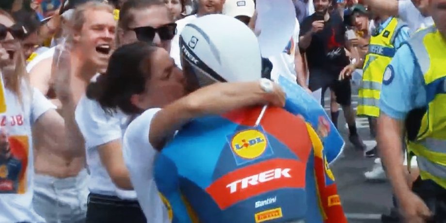 Жюльен Бернар, жена, поцелуй, Tour de France