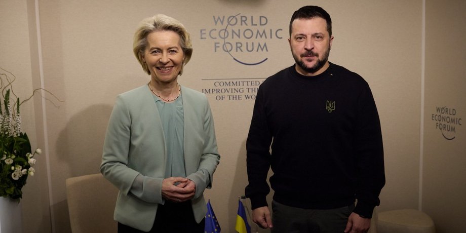 Урсула фон дер Ляєн, Володимир Зеленський, ЄС, форм у Давосі, скринінг законодавства України, фото