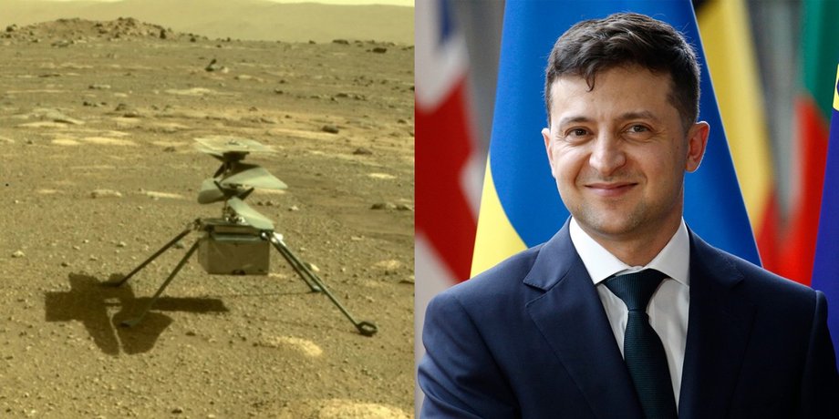 зеленский о запуске вертолета, запуск беспилотника на марсе