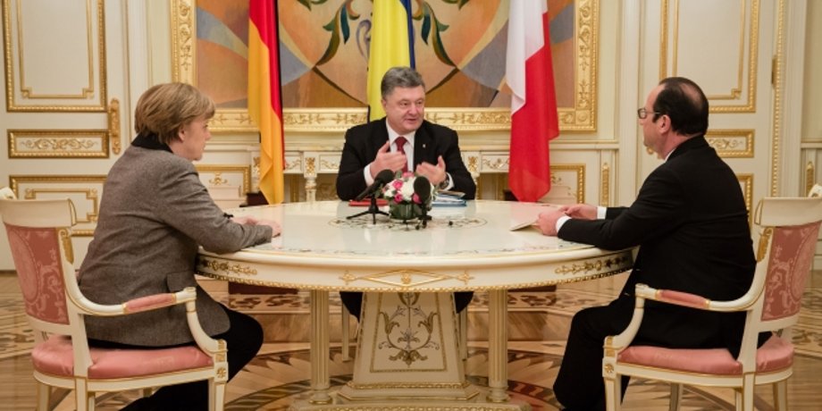 Встреча Порошенко, Меркель и Олланда / Фото пресс-службы президента Украины