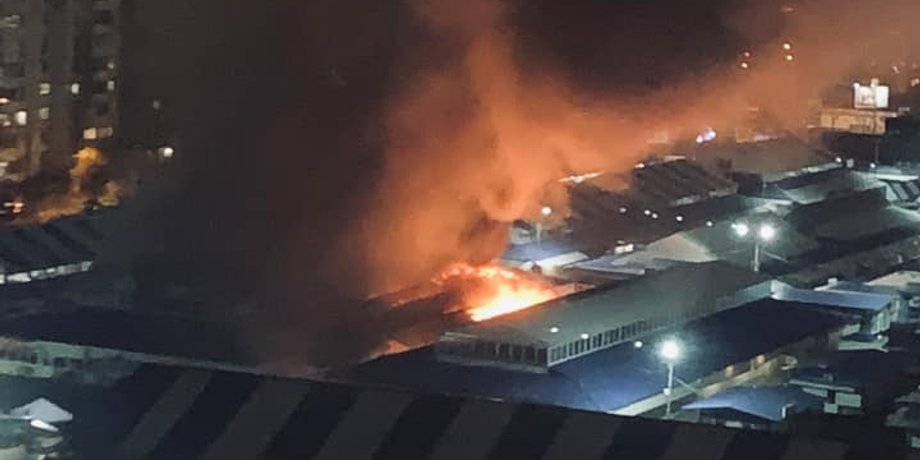 пожар на рынке Оболонь