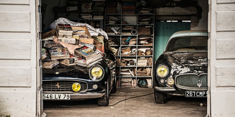 покинуті авто, ретро авто, Duesenberg J, Mercedes 300 SL, Lamborghini Countach