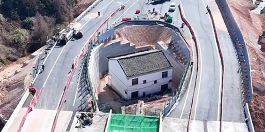 Китай, автомагистраль, дорога, жилье