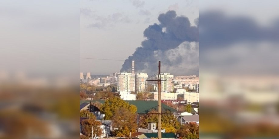 пожежа в Сімферополі після атаки дронів