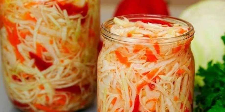 Маринована капуста з перцем, капуста із солодким перцем, маринована капуста