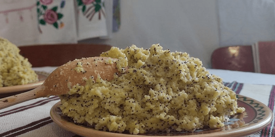 рецепт пшенной каши на молоке, старинный рецепт, мак, масло, украинская кухня