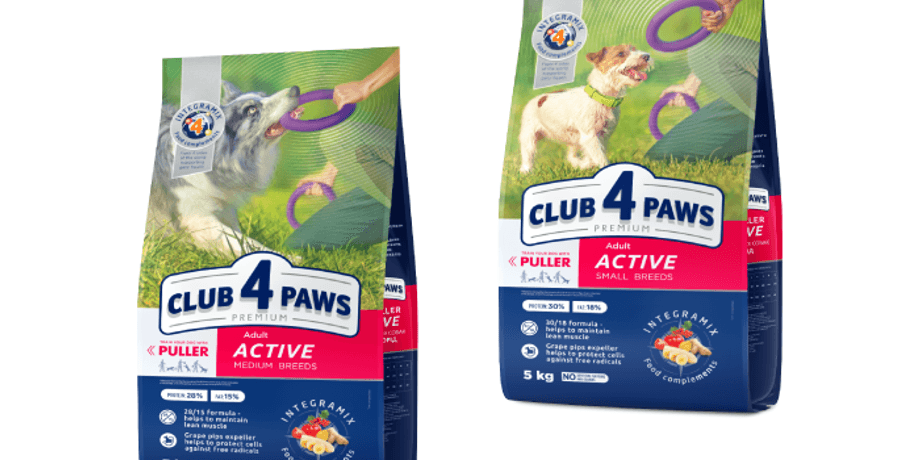CLUB 4 PAWS ПРЕМІУМ «АКТИВ». ПОВНОРАЦІОННИЙ СУХИЙ КОРМ ДЛЯ АКТИВНИХ СОБАК
