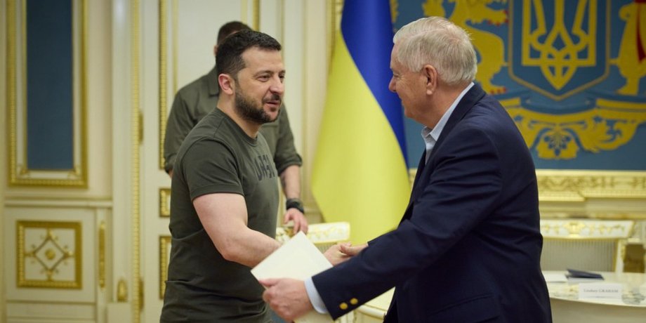 Володимир Зеленський та Ліндсі Грем, президент України Володимир Зеленський та сенатор США Ліндсі Грем