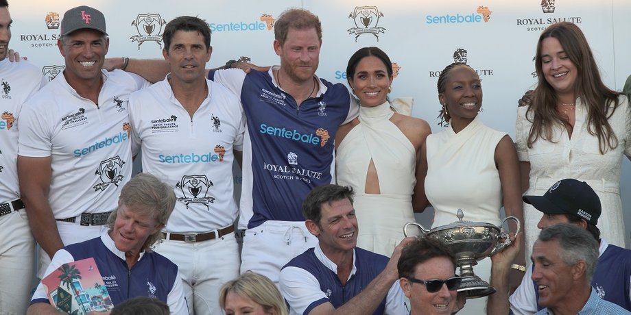 Принц Гаррі, Меган Маркл і Софі Чандаука на Royal Salute Polo Challenge