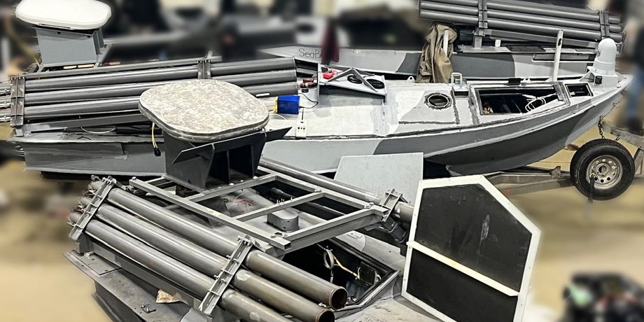 Изображение морских дронов Sea Baby, оснащенных системой "Град"