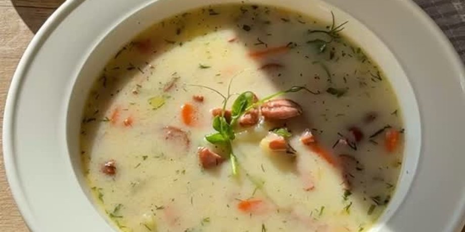 вершковий суп із ковбасками, суп рецепт