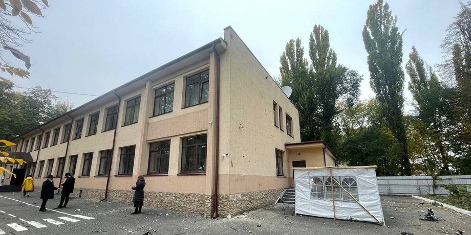 атака БпЛА, атака дронів, атака дронів на Київ, єврейська школа, єврейська школа перлина