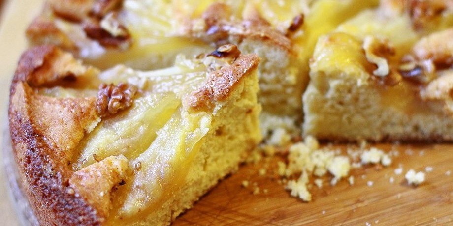 Пирог с грушами, грушевый пирог, пирог рецепт, тесто с кокосовой стружкой