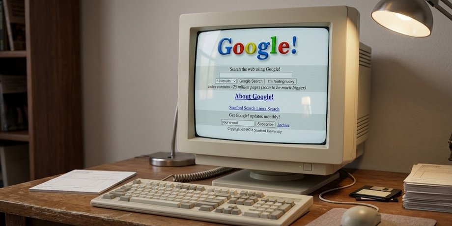Google 1998 Головна сторінка Google 1998 року