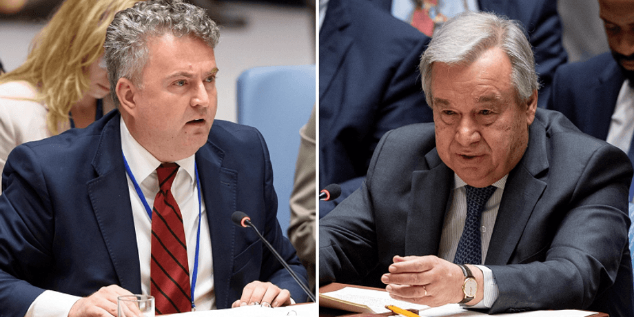 Сергей Кислица (слева) и Генсек ООН Антониу Гутерриш. Фото: Twitter / UKR Mission to UN