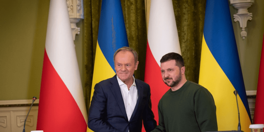 фото премьер-министра Польши Дональда Туска и президента Украины Владимира Зеленского