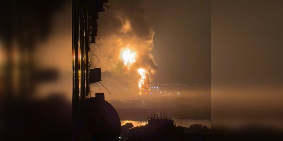 пожар на нефтетопливном терминале в Ростове 14 октября
