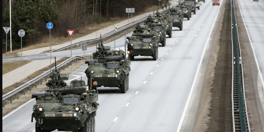 Колона російської військової техніки, російська агресія, напад Росії на Литву, Сувальський коридор, окупація