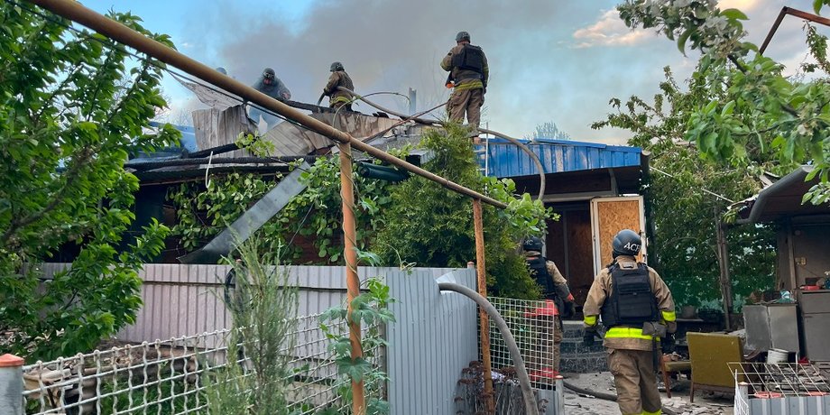 ДСНС, Нікополь, пожежа, російський обстріл