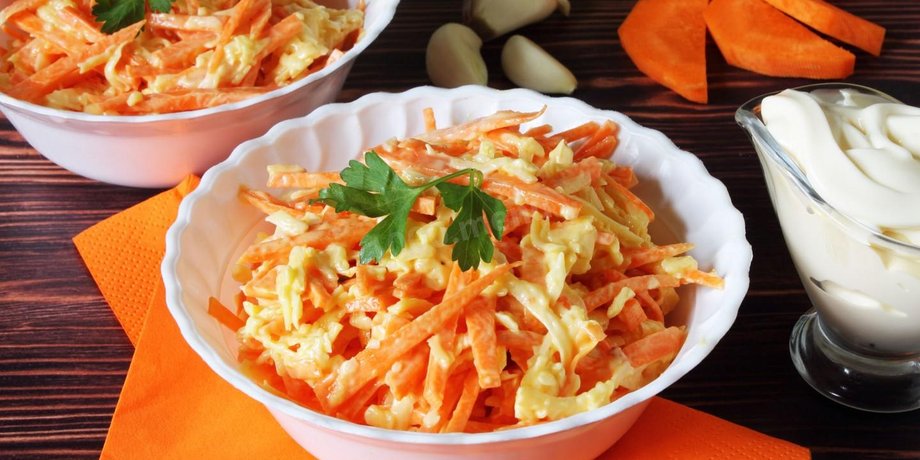 морковный салат, салат из моркови, простой рецепт салата, как приготвоить салат из морковки
