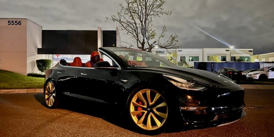 Tesla model 3 cabrio, Tesla model 3, тюнинг Tesla, электромобиль Tesla, электромобиль Tesla