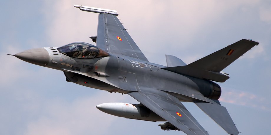 Истребитель F-16AM из состава 1-й эскадрильи Воздушного компонента Бельгии