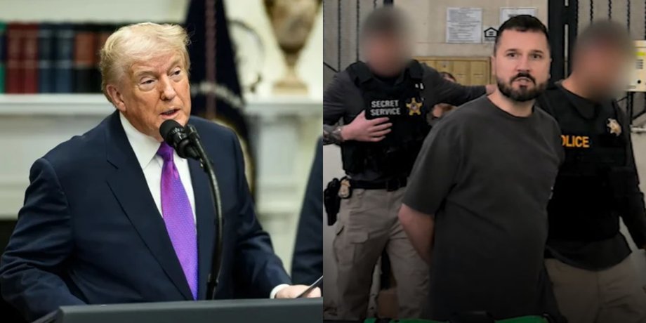 коллаж из фотографий Азарии Саутворта и Дональда Трампа