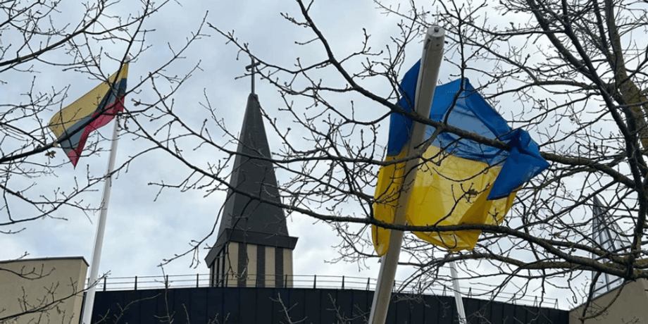 Литва, украинцы за рубежом, флагшток, флаг, флаг