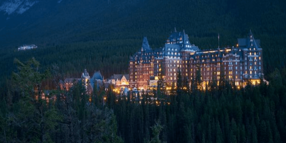 отель Banff Springs, лес, горы