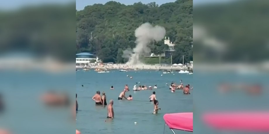 дрон упал на пляж в геленджике