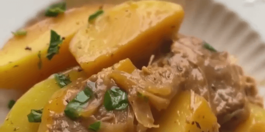 картофель с мясом, еда