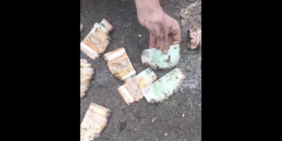 канализацию забили купюрами, даньги в канализации