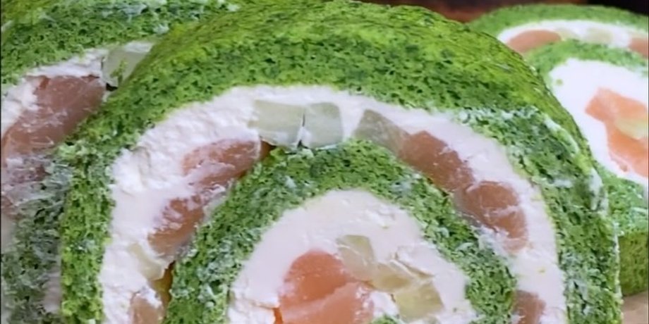 рулет из шпината, рулет на праздничный стол