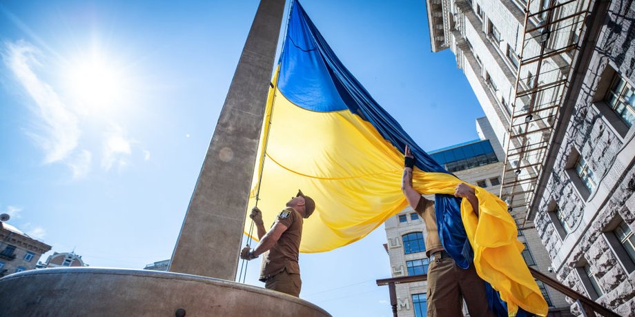 киев, флаг украины, день государственности украины, национальная символика