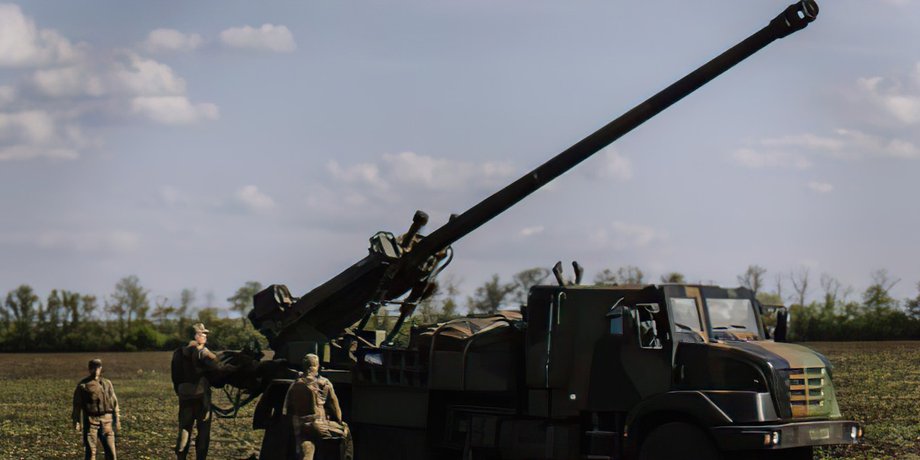 САУ Цезар, українські військові, поле