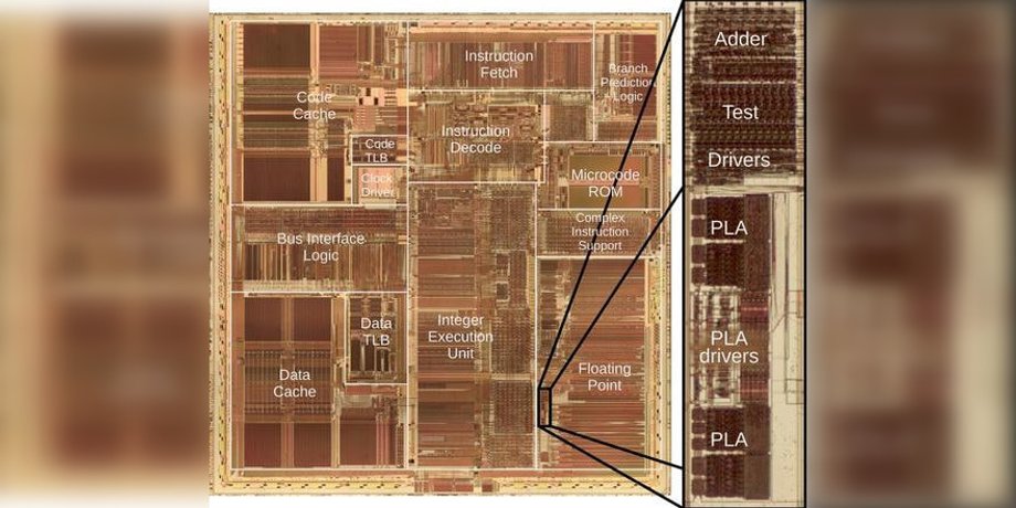 Чип, микросхема, транзисторы, Intel Pentium, фото