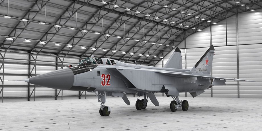 Российский истребитель МиГ-31 на авиабазе